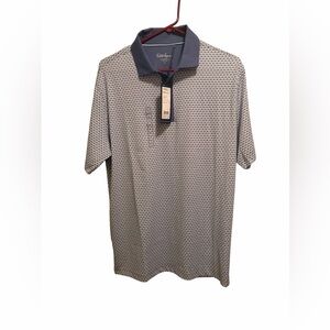 Walter Hagen P11 printed polo. Size medium. New with tags. Diamond Foulard White